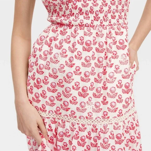 NWT Roller Rabbit X Target Floral Tie-Shouldered Tier Maxi Dress Medium - Picture 4 of 5